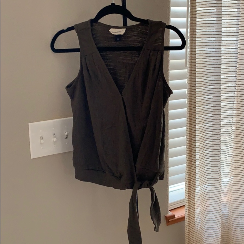 Olive green tie shirt